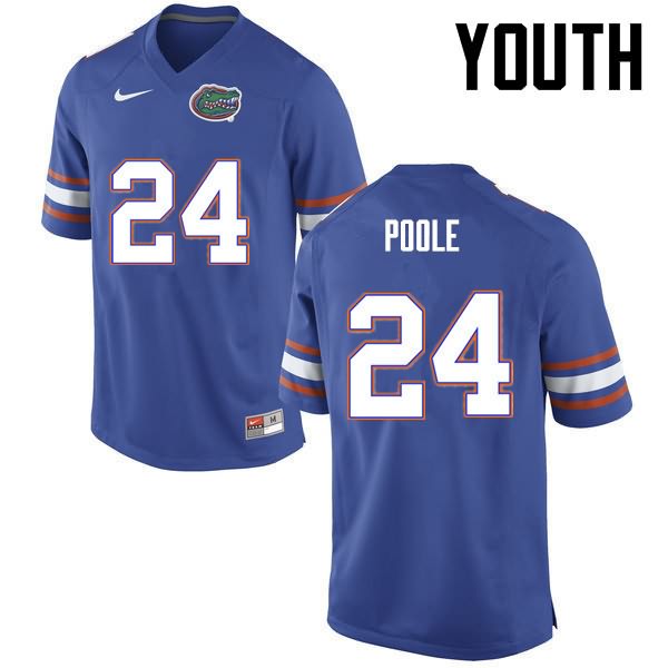 Youth NCAA Florida Gators Brian Poole #24 Stitched Authentic Nike Blue College Football Jersey ZMG4265UZ